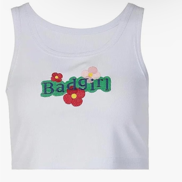 Trendy White Bad Girl Crop Top - Picture 1 of 3